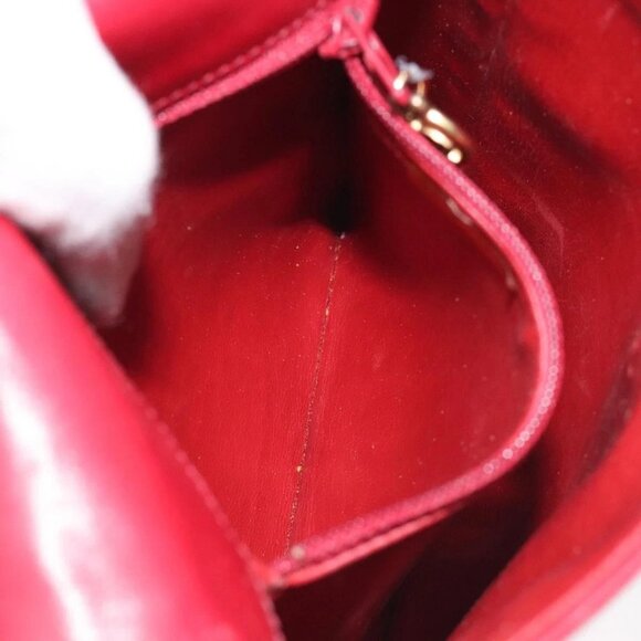 CHANEL COCO Mark Shoulder Bag Lamb Skin Red Gold - Picture 14 of 16